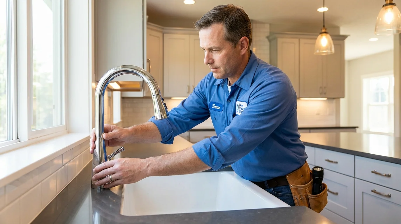 Kitchen faucet installation by Johns Plumbing LLC in Mattoon