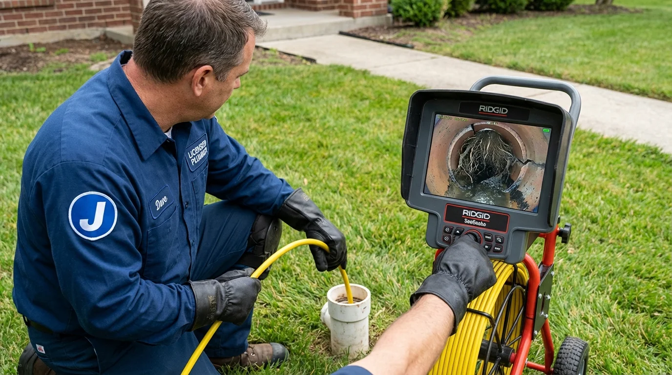 Sewer camera inspection being performed by Johns Plumbing LLC in Mattoon